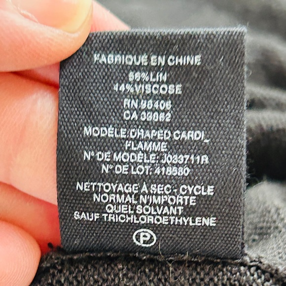 Theory Draped Open Front Flamme Linen Blend Cardigan (size S) - Picture 9 of 12